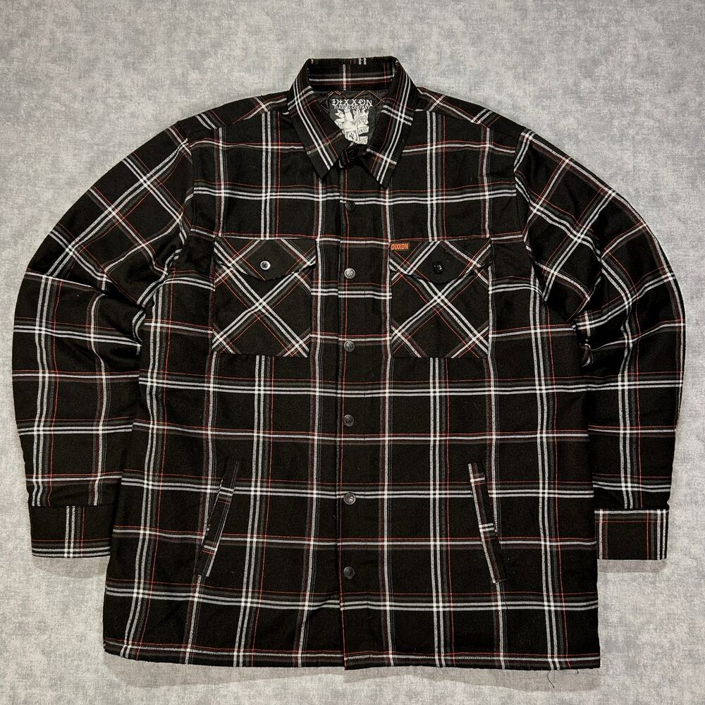 Dixxon Flannel Live Fast Forever Plaid Quilted Lined Jacket Mens XXL Shacket